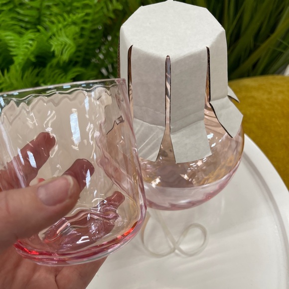 Pink Glass Carafe Decanter and Glass Set Water NEW - Picture 4 of 4